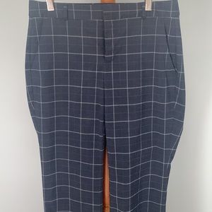 Banana Republic Logan Blue and grey square patterned pants